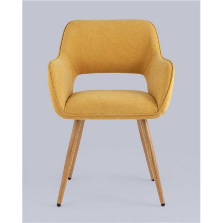 Комплект из двух стульев|Stool Group|Кромвель II желтый, широкая эргономичная спинка, удобные подлокотники, обивка плотная ткань