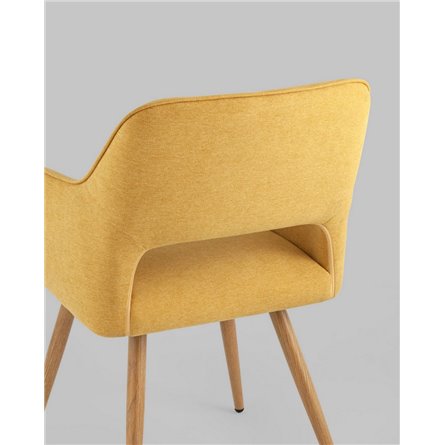 Комплект из двух стульев|Stool Group|Кромвель II желтый, широкая эргономичная спинка, удобные подлокотники, обивка плотная ткань