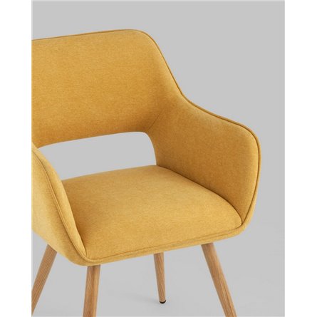 Комплект из двух стульев|Stool Group|Кромвель II желтый, широкая эргономичная спинка, удобные подлокотники, обивка плотная ткань