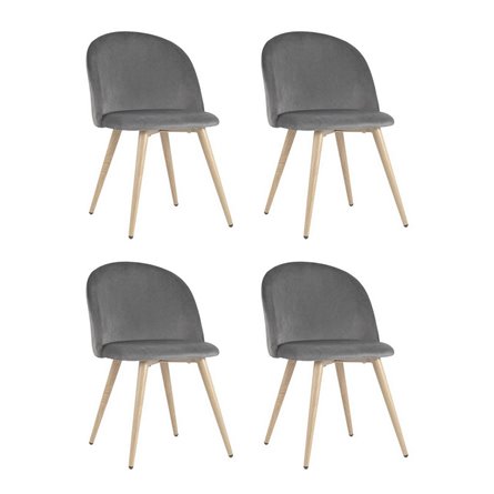 Стул Лион велюр серый 4 шт