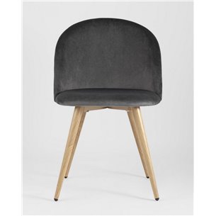 Комплект из четырех стульев|Stool Group|Лион серый, сиденье и спинка из серого велюра, каркас из оцинкованного металла с принтом