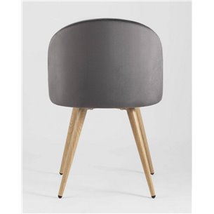Комплект из четырех стульев|Stool Group|Лион серый, сиденье и спинка из серого велюра, каркас из оцинкованного металла с принтом