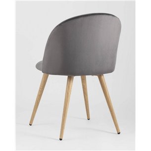 Комплект из четырех стульев|Stool Group|Лион серый, сиденье и спинка из серого велюра, каркас из оцинкованного металла с принтом