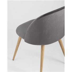Комплект из четырех стульев|Stool Group|Лион серый, сиденье и спинка из серого велюра, каркас из оцинкованного металла с принтом