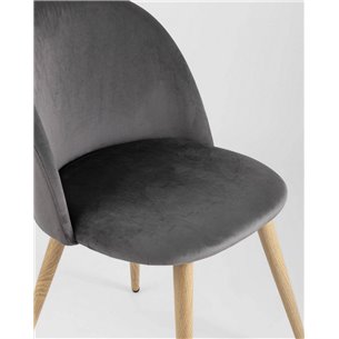 Комплект из четырех стульев|Stool Group|Лион серый, сиденье и спинка из серого велюра, каркас из оцинкованного металла с принтом