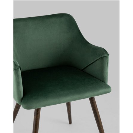 Комплект из двух стульев|Stool Group|Монарх зеленый, широкая эргономичная спинка, удобные подлокотники, обивка плотная ткань, ст