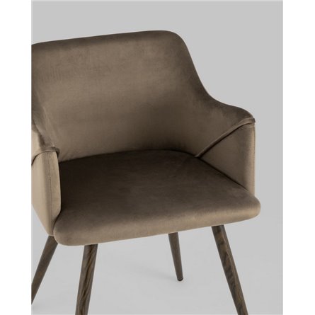 Комплект из двух стульев|Stool Group|Монарх коричневый, широкая эргономичная спинка, удобные подлокотники, обивка плотная ткань,