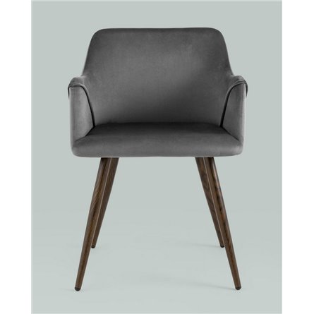 Комплект из двух стульев|Stool Group|Монарх серый, широкая эргономичная спинка, удобные подлокотники, обивка плотная ткань, стал