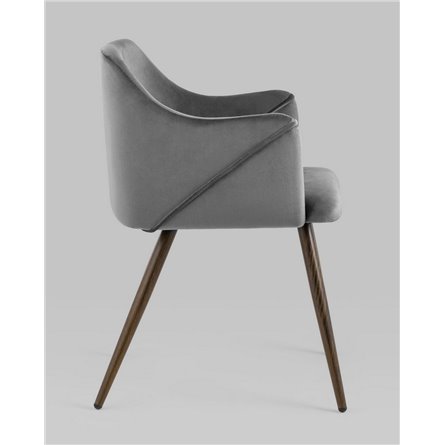 Комплект из двух стульев|Stool Group|Монарх серый, широкая эргономичная спинка, удобные подлокотники, обивка плотная ткань, стал