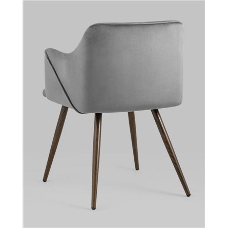 Комплект из двух стульев|Stool Group|Монарх серый, широкая эргономичная спинка, удобные подлокотники, обивка плотная ткань, стал