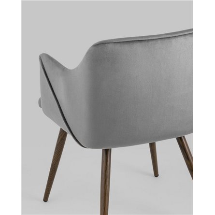 Комплект из двух стульев|Stool Group|Монарх серый, широкая эргономичная спинка, удобные подлокотники, обивка плотная ткань, стал