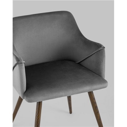 Комплект из двух стульев|Stool Group|Монарх серый, широкая эргономичная спинка, удобные подлокотники, обивка плотная ткань, стал