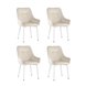 Стул Диана велюр кремовый ножки белые 4 шт