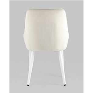 Комплект из четырех стульев|Stool Group|Диана велюр цвет кремовый ножки белые из металла