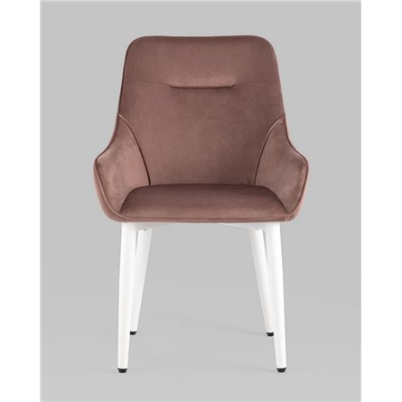 Комплект из четырех стульев|Stool Group|Диана велюр пыльно-розовый ножки белые из металла