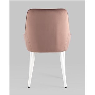 Комплект из четырех стульев|Stool Group|Диана велюр пыльно-розовый ножки белые из металла