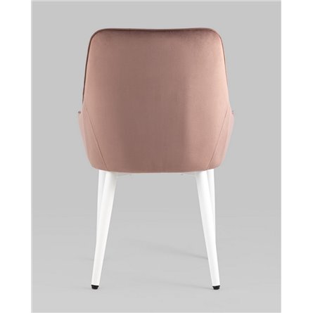 Комплект из четырех стульев|Stool Group|Диана велюр пыльно-розовый ножки белые из металла
