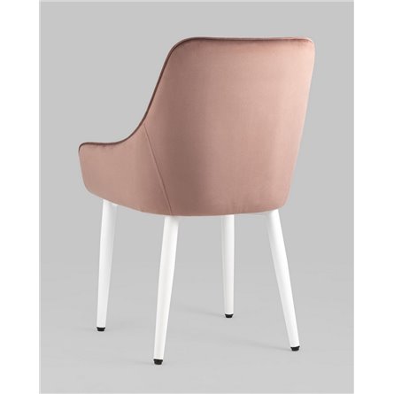 Комплект из четырех стульев|Stool Group|Диана велюр пыльно-розовый ножки белые из металла