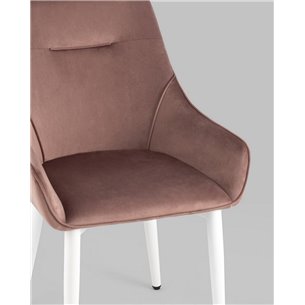 Комплект из четырех стульев|Stool Group|Диана велюр пыльно-розовый ножки белые из металла