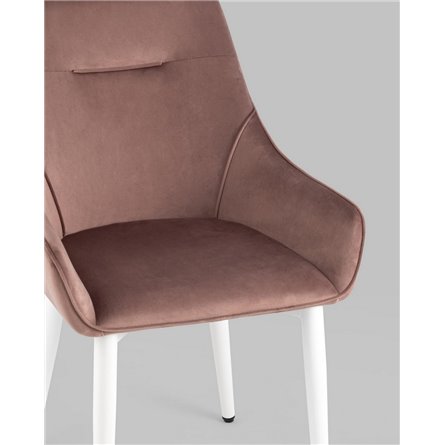 Комплект из четырех стульев|Stool Group|Диана велюр пыльно-розовый ножки белые из металла