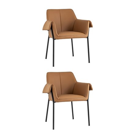 Кресло Бесс экокожа коричневый 2 шт.