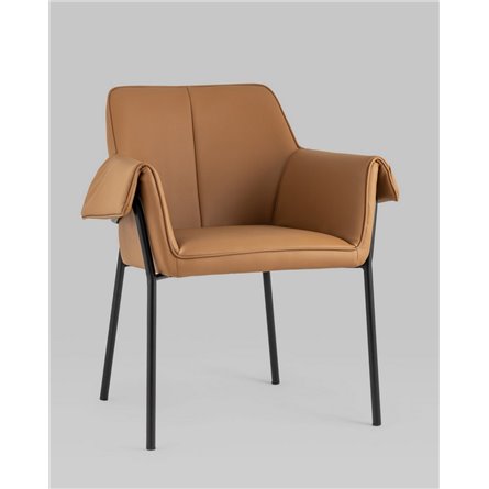 Комплект из двух стульев|Stool Group|Бесс экокожа коричневый ножки металл черные