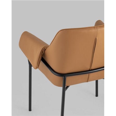 Комплект из двух стульев|Stool Group|Бесс экокожа коричневый ножки металл черные