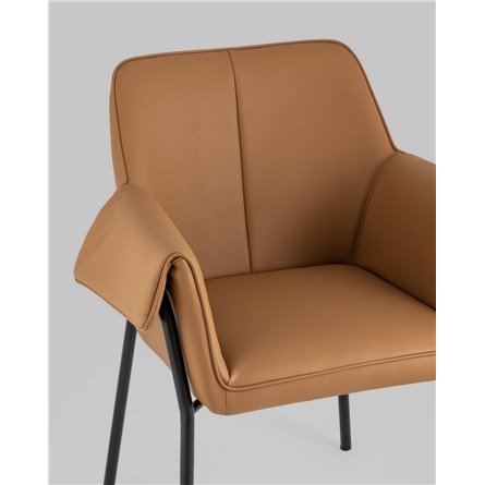 Комплект из двух стульев|Stool Group|Бесс экокожа коричневый ножки металл черные