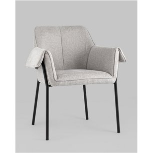 Комплект из двух стульев|Stool Group|Бесс рогожка светло-серый ножки металл черные