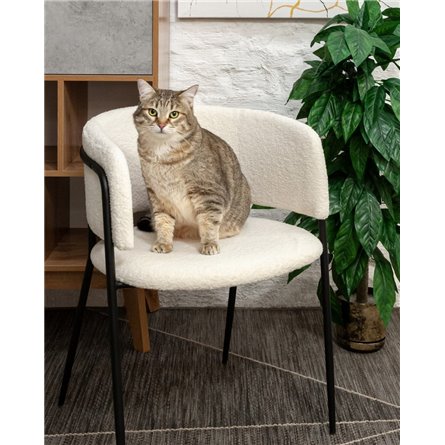 Комплект из двух стульев|Stool Group|Нэлли ткань букле белый ножки металл черные