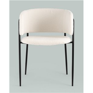 Комплект из двух стульев|Stool Group|Нэлли ткань букле белый ножки металл черные