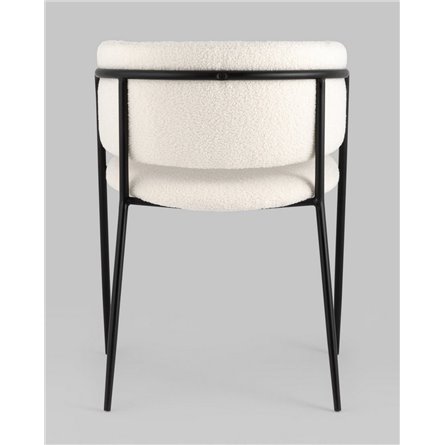 Комплект из двух стульев|Stool Group|Нэлли ткань букле белый ножки металл черные