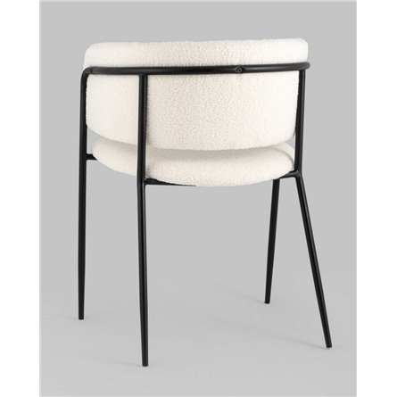 Комплект из двух стульев|Stool Group|Нэлли ткань букле белый ножки металл черные
