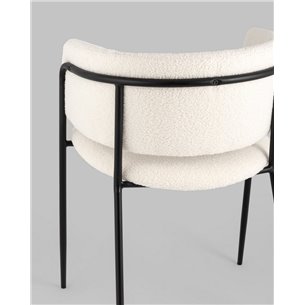 Комплект из двух стульев|Stool Group|Нэлли ткань букле белый ножки металл черные