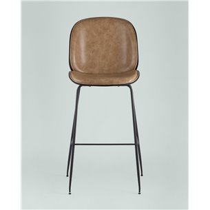 Комплект из двух стульев|Stool Group|Beetle со спинкой бежевый, экокожа, каркас металлический 2 шт