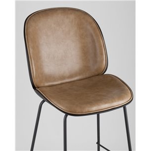 Комплект из двух стульев|Stool Group|Beetle со спинкой бежевый, экокожа, каркас металлический 2 шт
