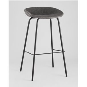 Комплект из двух стульев|Stool Group|Beetle Lite PU серый, металлический каркас, черные ножки 2 шт