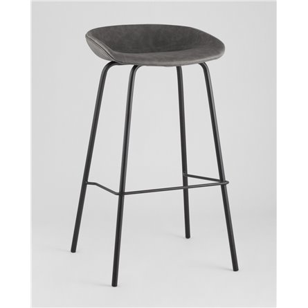 Комплект из двух стульев|Stool Group|Beetle Lite PU серый, металлический каркас, черные ножки 2 шт