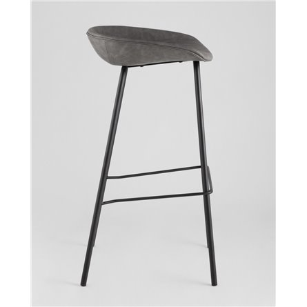 Комплект из двух стульев|Stool Group|Beetle Lite PU серый, металлический каркас, черные ножки 2 шт