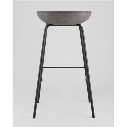 Комплект из двух стульев|Stool Group|Beetle Lite PU серый, металлический каркас, черные ножки 2 шт