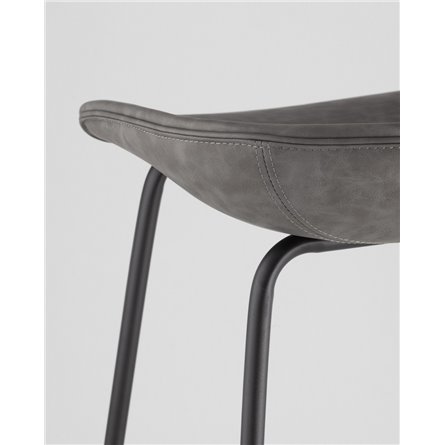 Комплект из двух стульев|Stool Group|Beetle Lite PU серый, металлический каркас, черные ножки 2 шт