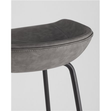 Комплект из двух стульев|Stool Group|Beetle Lite PU серый, металлический каркас, черные ножки 2 шт