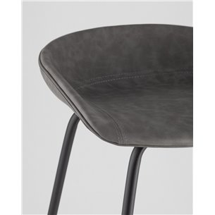 Комплект из двух стульев|Stool Group|Beetle Lite PU серый, металлический каркас, черные ножки 2 шт