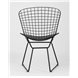Комплект из четырех стульев|Stool Group|Bertoia металлический черный с черной подушкой из экокожи Комплект из четырех стульев|Stool Group|Bertoia металлический черный с черной подушкой из экокожи