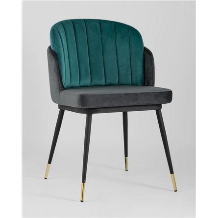 Комплект из двух стульев|Stool Group|Пенелопа велюр бирюзовый серый ножки металл 2 шт