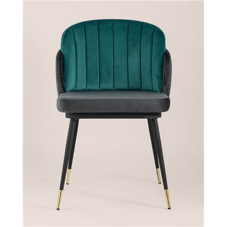 Комплект из двух стульев|Stool Group|Пенелопа велюр бирюзовый серый ножки металл 2 шт