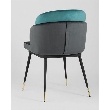 Комплект из двух стульев|Stool Group|Пенелопа велюр бирюзовый серый ножки металл 2 шт