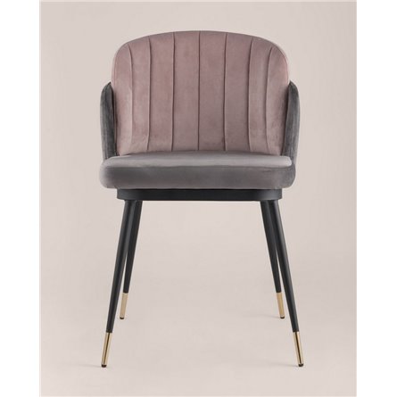 Комплект из двух стульев|Stool Group|Пенелопа велюр темно-серый ножки металл 2 шт