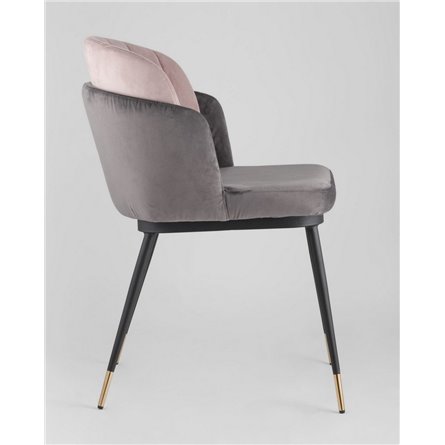 Комплект из двух стульев|Stool Group|Пенелопа велюр темно-серый ножки металл 2 шт