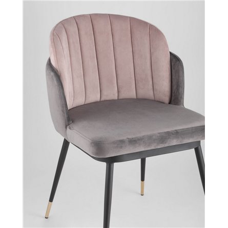 Комплект из двух стульев|Stool Group|Пенелопа велюр темно-серый ножки металл 2 шт